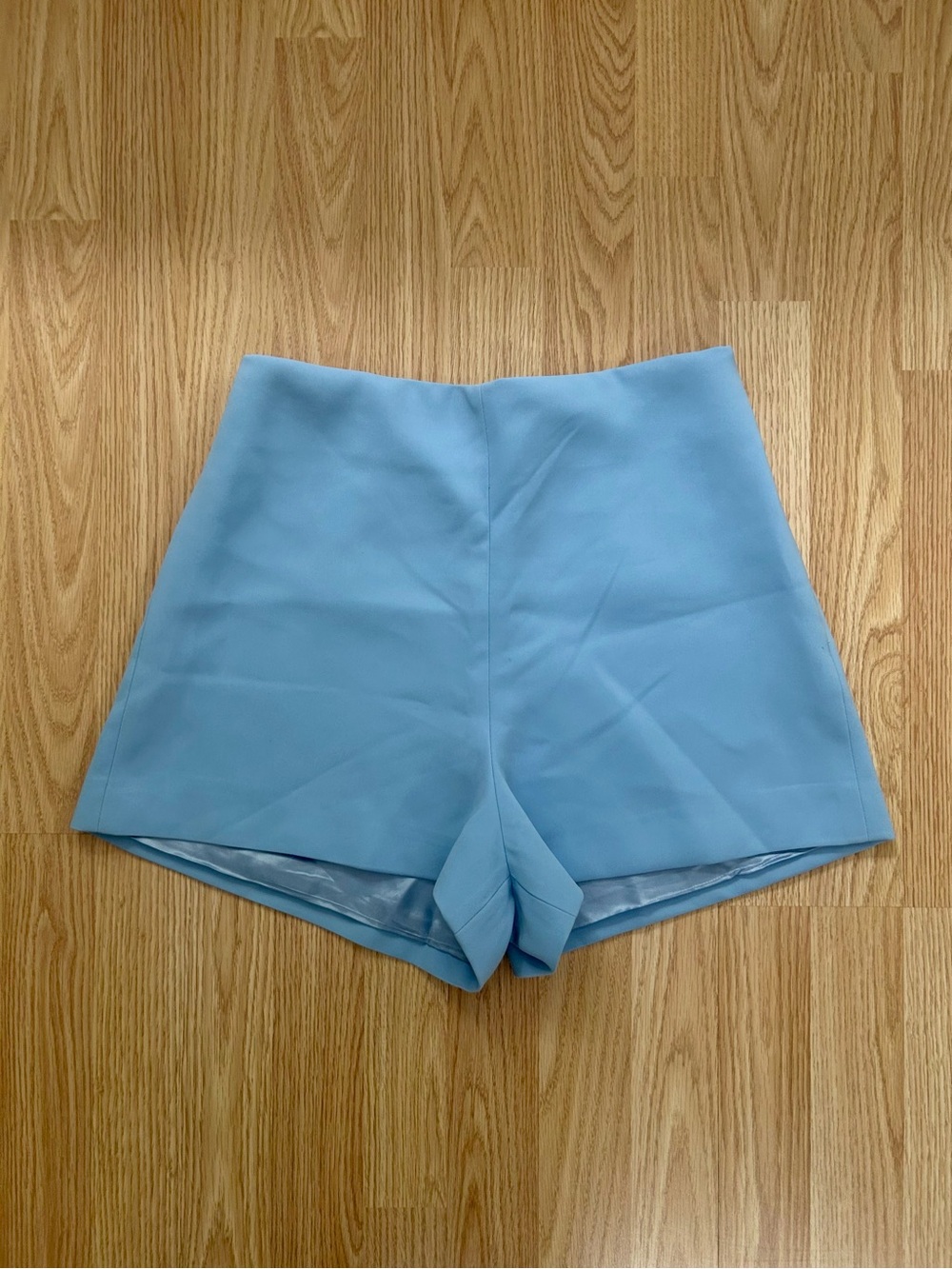 High-Waist Light Blue Women's Tailored Shorts